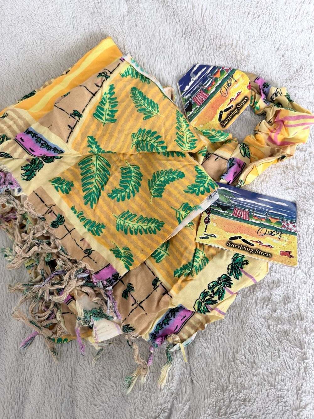 Vintage Sun N Sand Ormsby Tropical Beach Sarong Wrap 60x88
